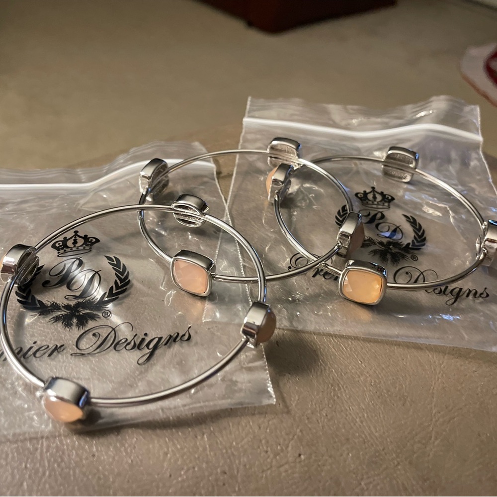 New premier designs silver bracelets with beautiful pink stones.